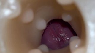 Teen Cumming Inside A Fleshlight Close Up