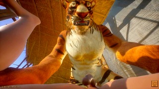 Tiger Furry nouant un ado gay en POV