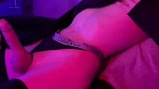 Twink Femboy Edges, Cums Without Stroking, And Tastes His Cum