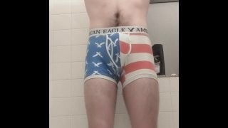 Twink Pisses Patriotic Undies