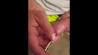 Urethral Piss Hole Play Steel Rod Into Cock