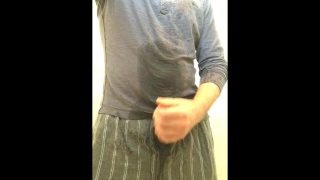 Woke Up Hard Cut Cock Had To Pee And Shoot Cum To Desparate Relief