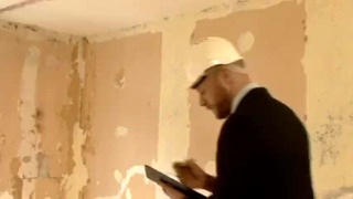 building inspector cums hard while being fucked