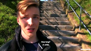 Czech Hunter 425 – Blonde Jock Takes A Mouthful Of Dick At The Stairs Of The Yard