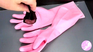 ［Prof_FetihsMass] bukkake on rubber gloves [rubber fetishism].