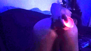 Stretching my hole with dildo before hookup comes