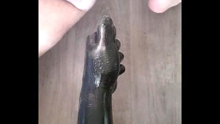 Large Insertions 9, Backing up against fisting dildo