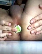 Vietnamese Boy Higfun alone and put the cucumber deep ass