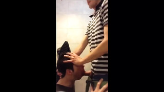 University Bathroom Face Fucking and Cum Swallowing