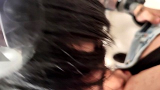 Emo boy suck in public toilet
