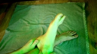 Fetish food, massage legs