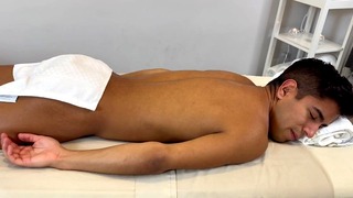 Twink gets his ass wrenched during massage with a new masseur.