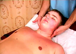 Russian Fat Cub Boy Gets Massaged