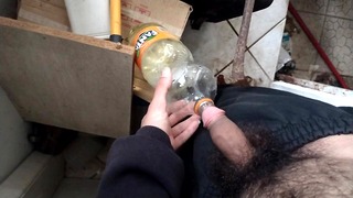 Peeing All Off In A Bottle To Drop All Of As Same