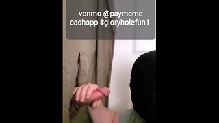 6′ daddy with beer can cock visits my gloryhole. So thick it barely fits in my mouth