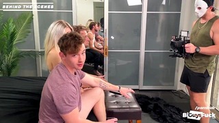 Behind the Scenes: Rocker Man Fucks Fucked By Red Head & Petite Slut!
