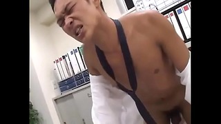 Suited Chinese Stud Taking Blown in His Office –