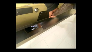 Masturbating in the restroom with the door wide open