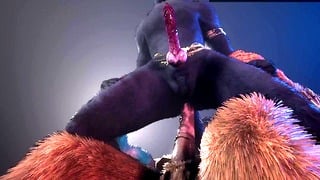 Furry Femboy Takes Monster Cock