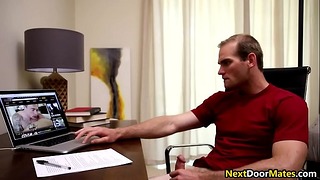 Stepbrother Caught Jerking Off to Gay Porn